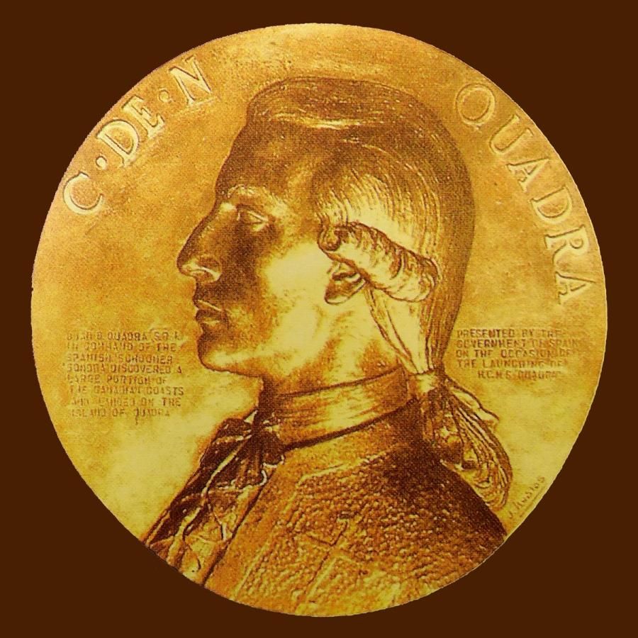 Coin depicting Captain Juan Francisco de la Bodega y Quadra