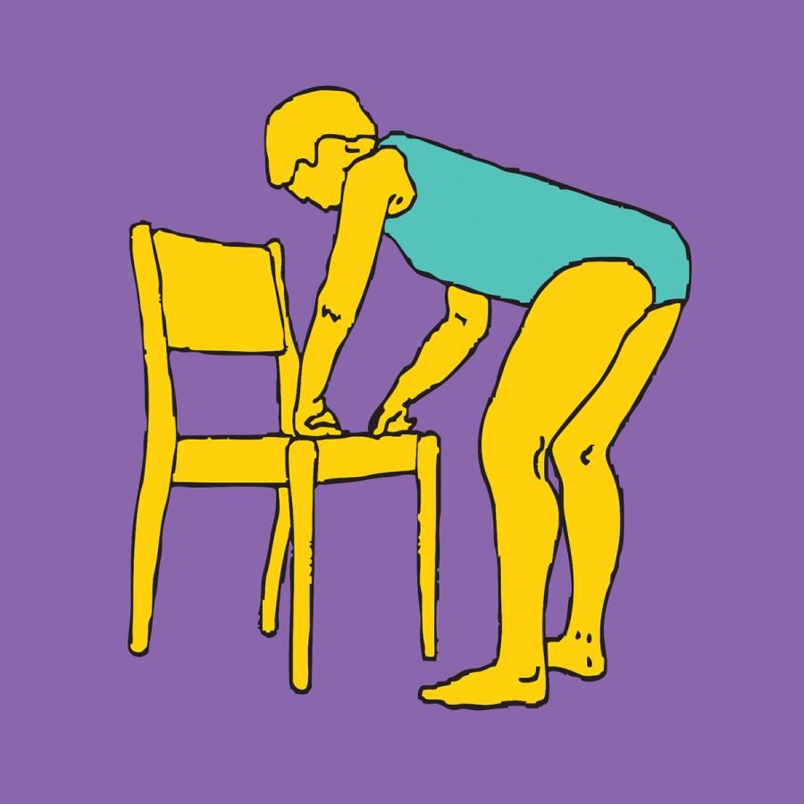Drawing of woman doing a procedure with a chair