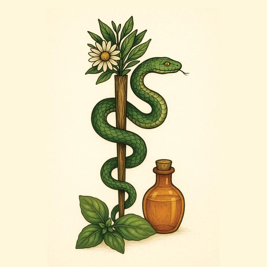rod of Asclepius, ancient symbols of medicine and healing