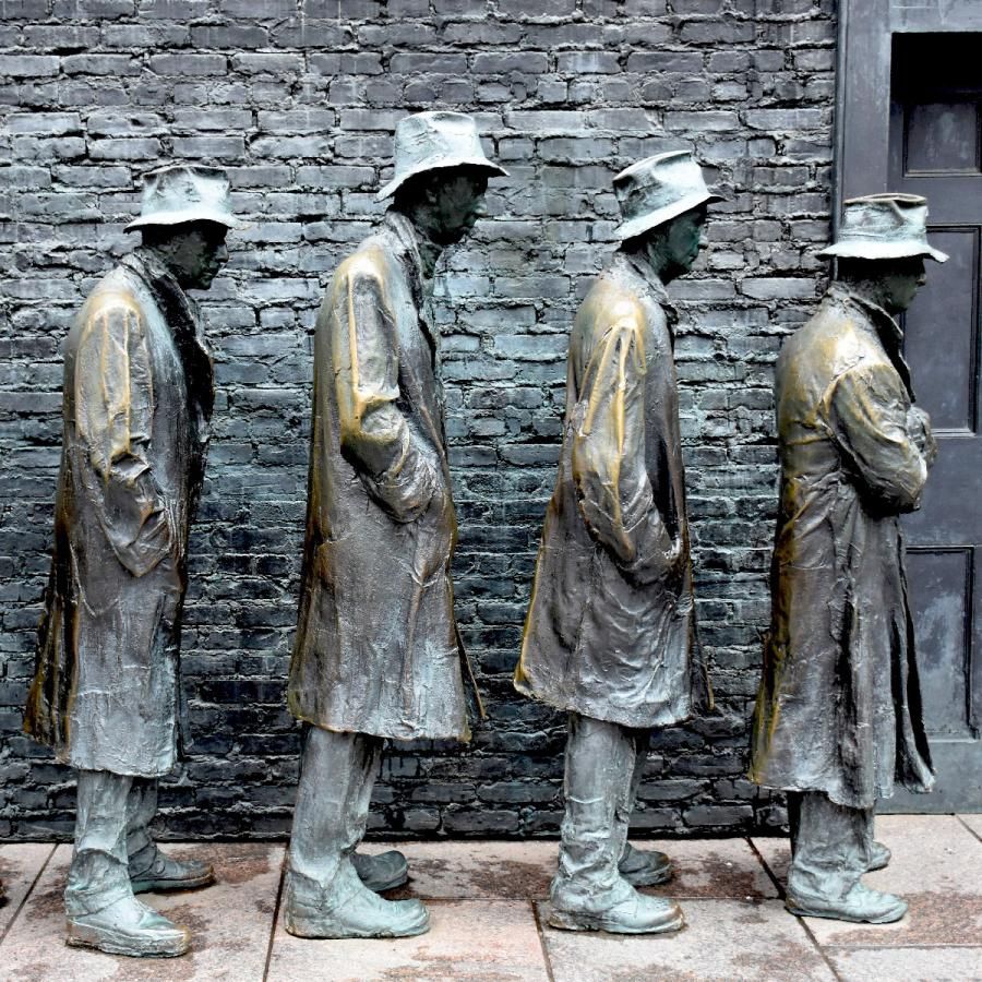 Sculpture of bread line