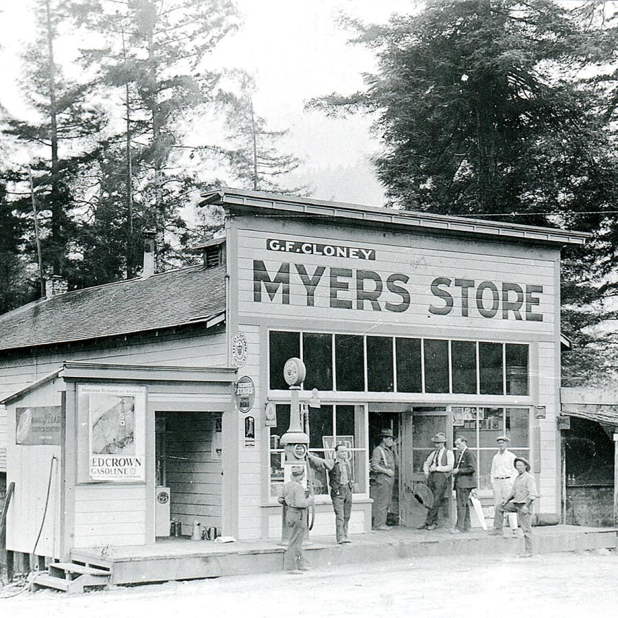 Vintage image of storefront on Avenue of the Giants