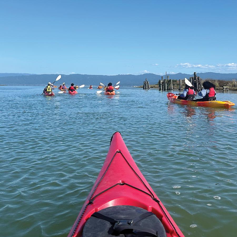 Kayakers in Humboldt Bay