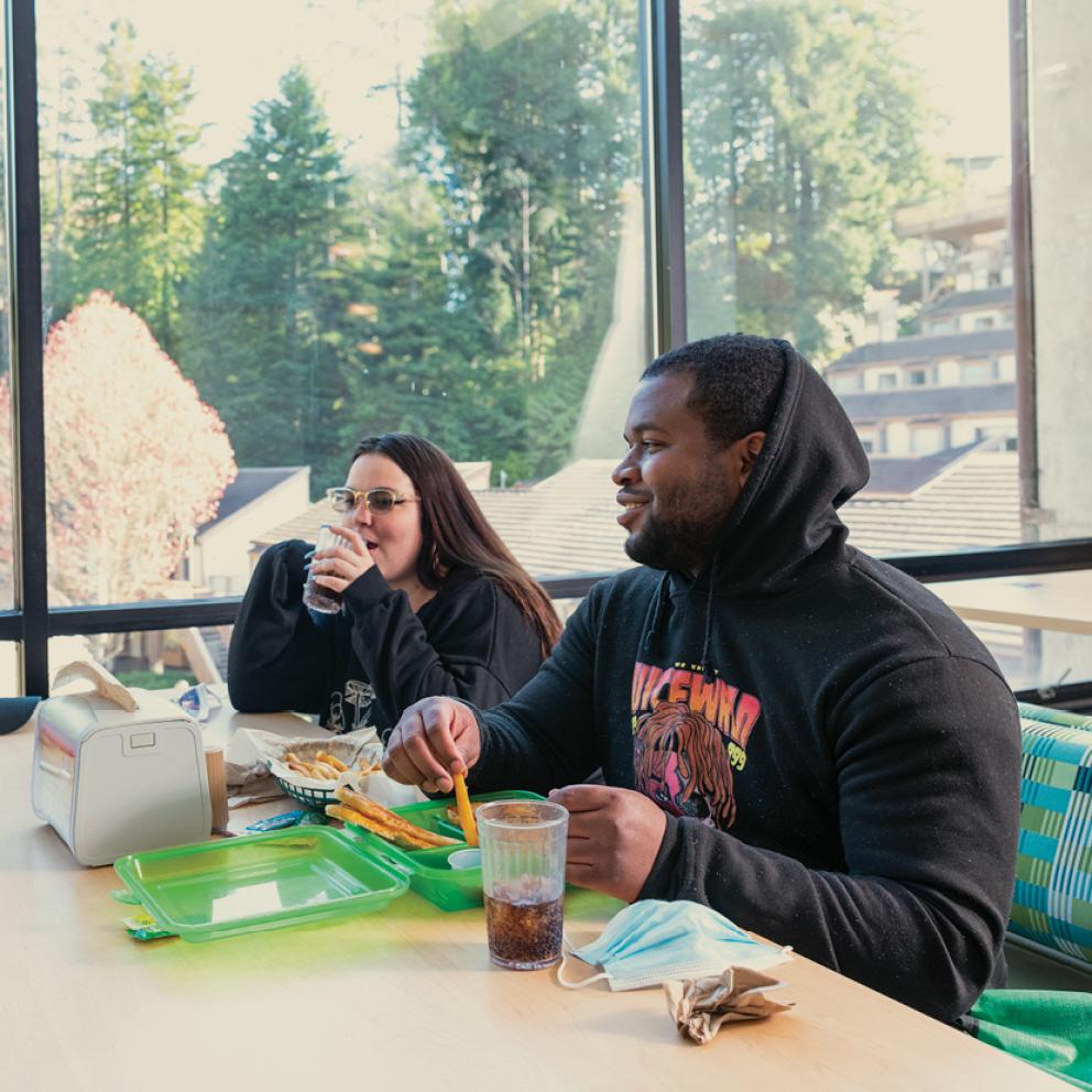 Students in dining hall