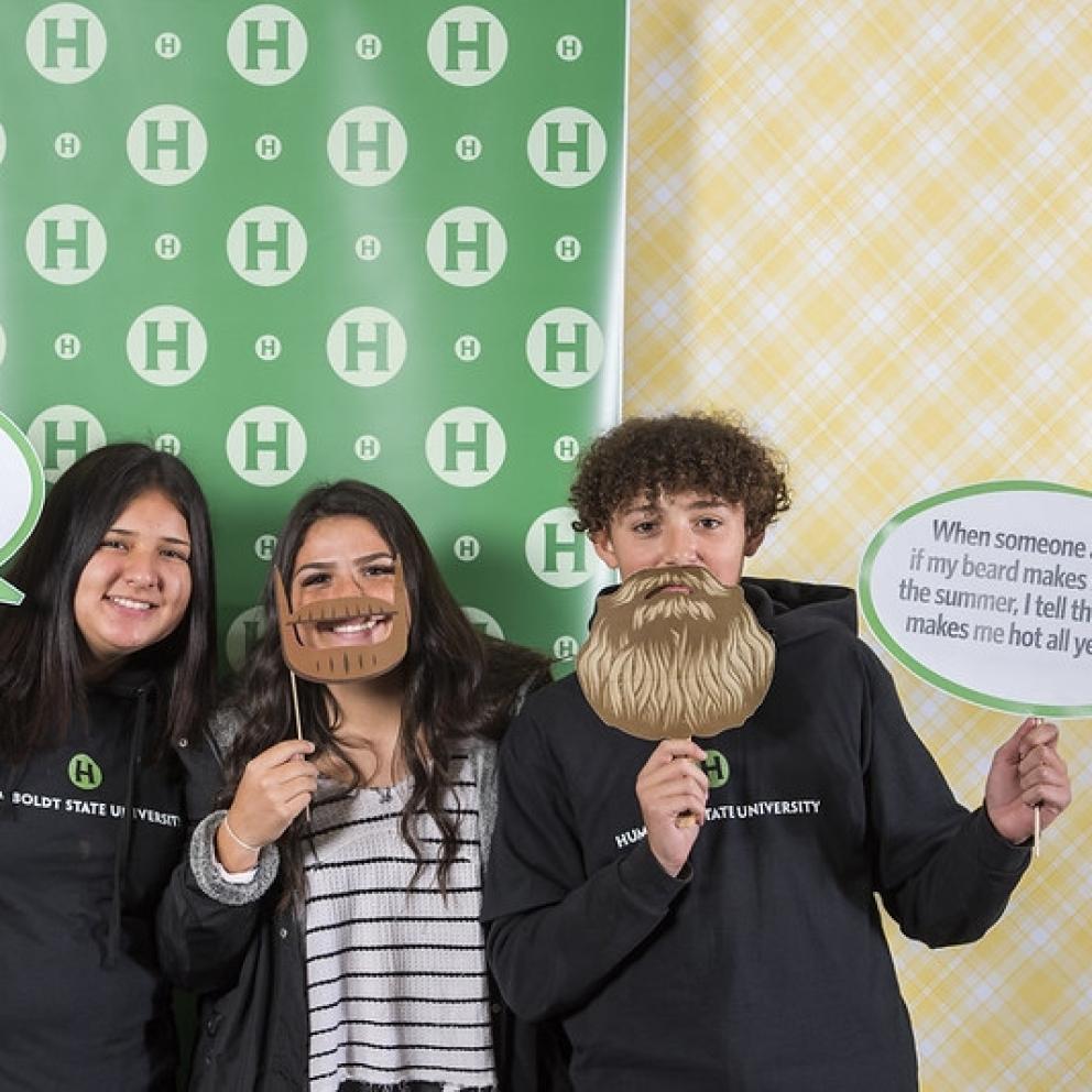 Students in photo booth