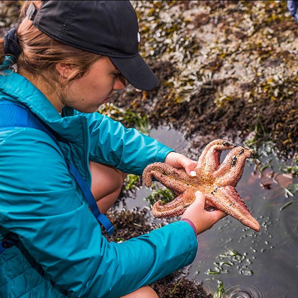 Student with sea star