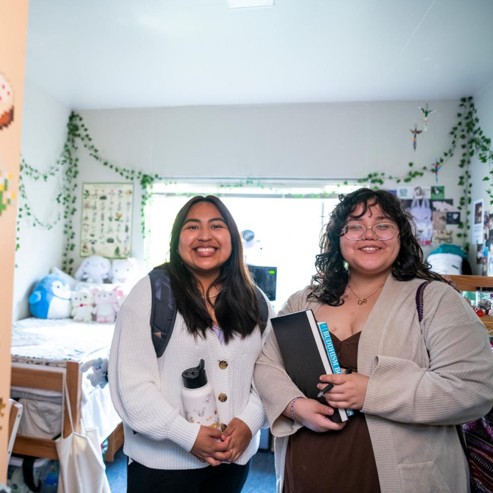 two students in an apartment