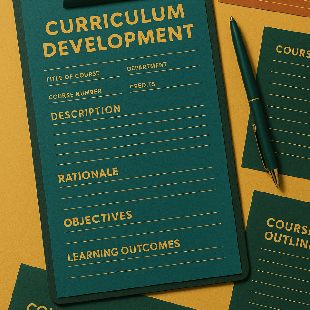 Clipboard with a Curriculum Development Form