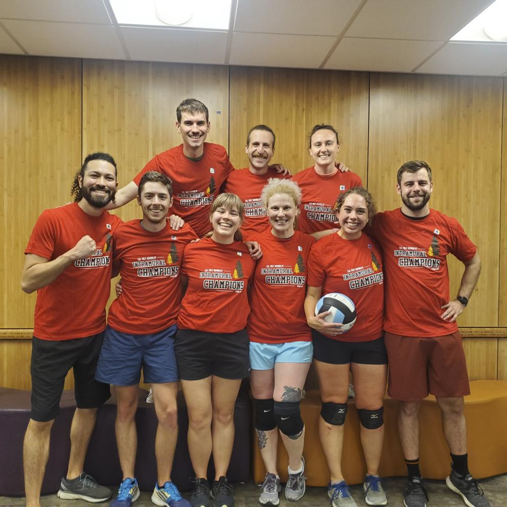 spring 2024 volleyball champs intramural team photo