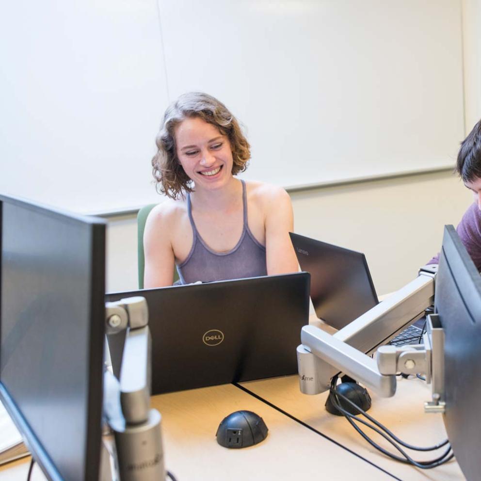 Student with laptop