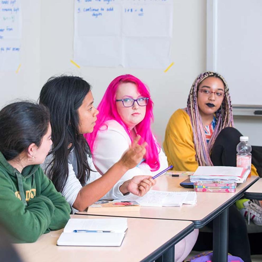 Students in an English class