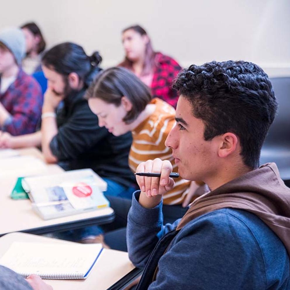 Students sitting at desks
