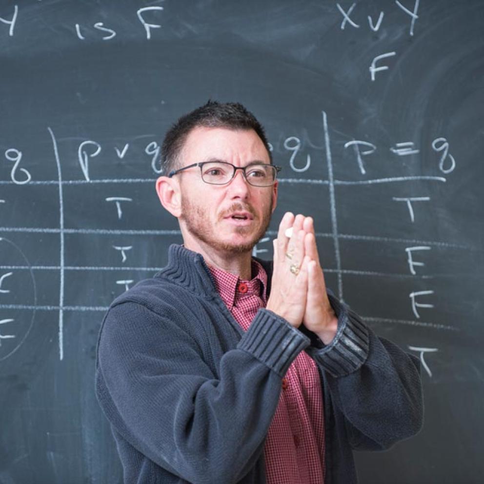 Professor, Loren Cannon delivering a lecture