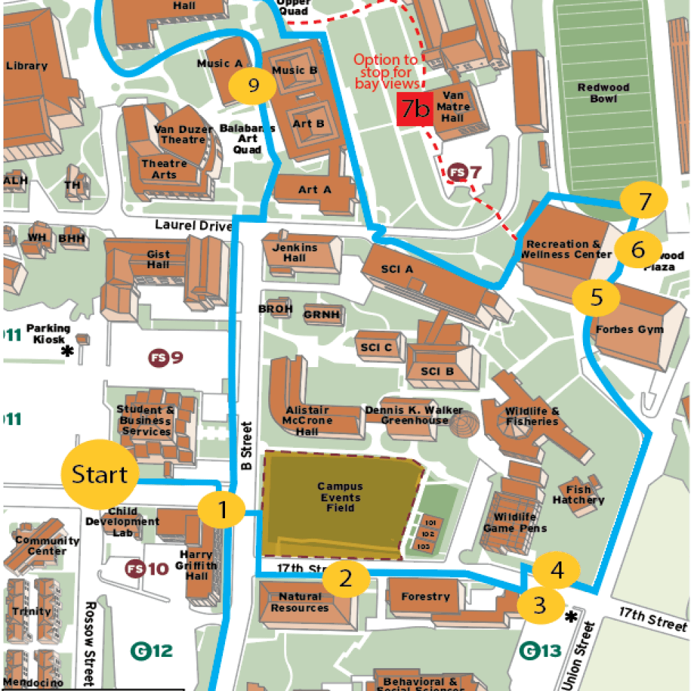image of the campus tour with numbers