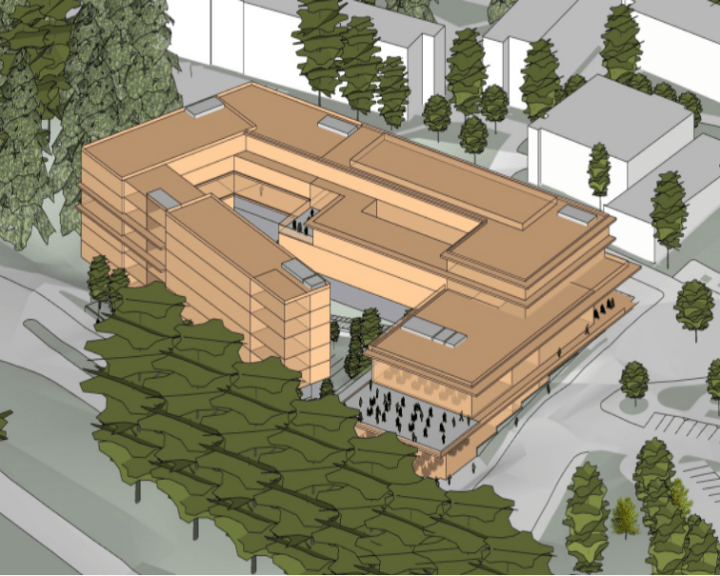 graphic rendering of new library circle housing