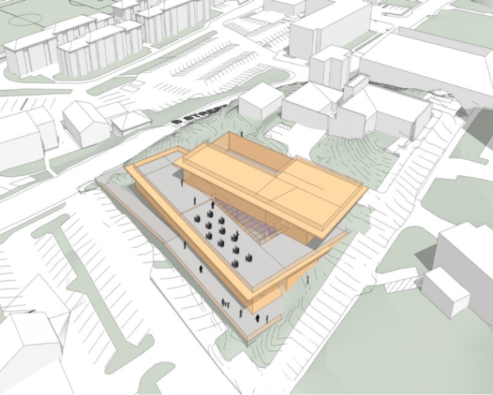 graphic render of the new microgrid building