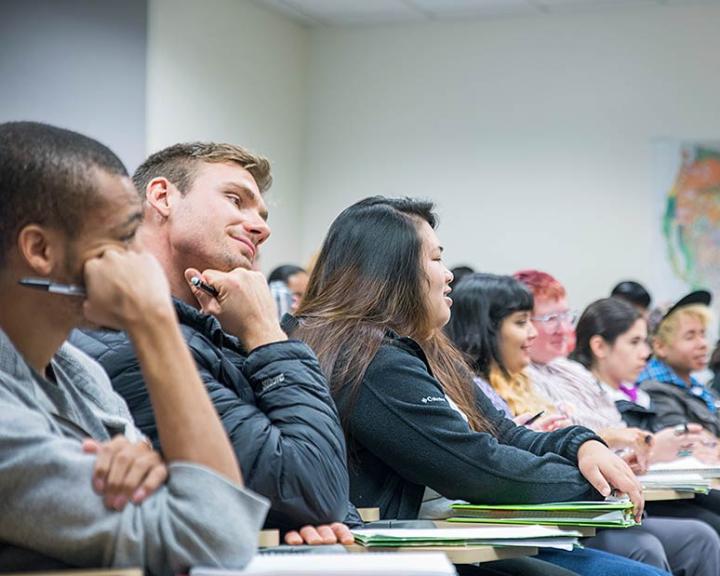 Psychology students in class