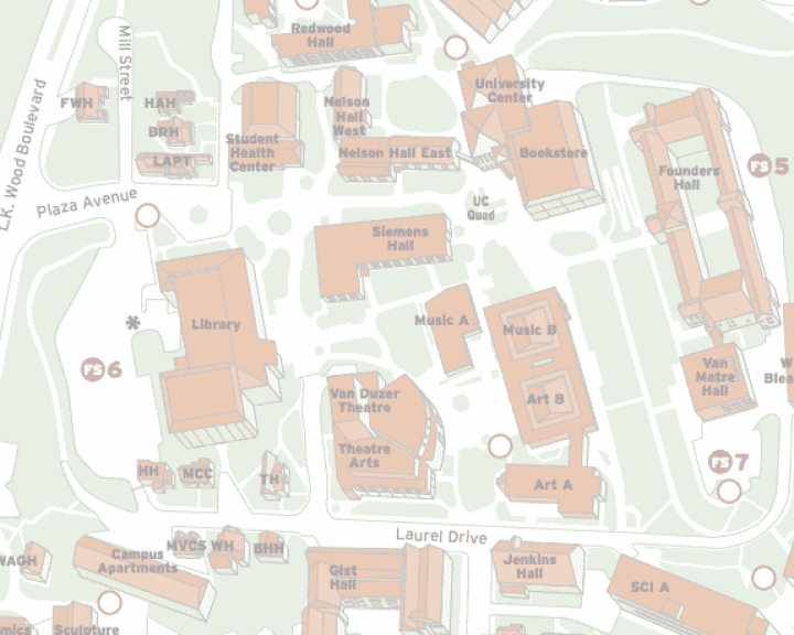 section of the main campus map - faded in color