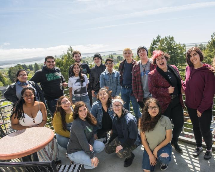 CRGS students on balcony