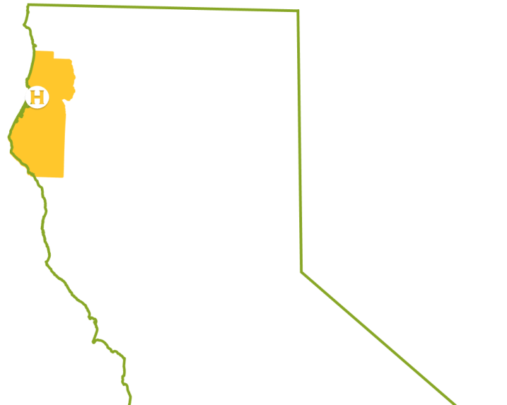 California map outline with Humboldt County shown
