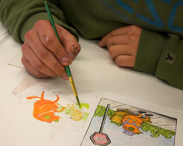 Student painting