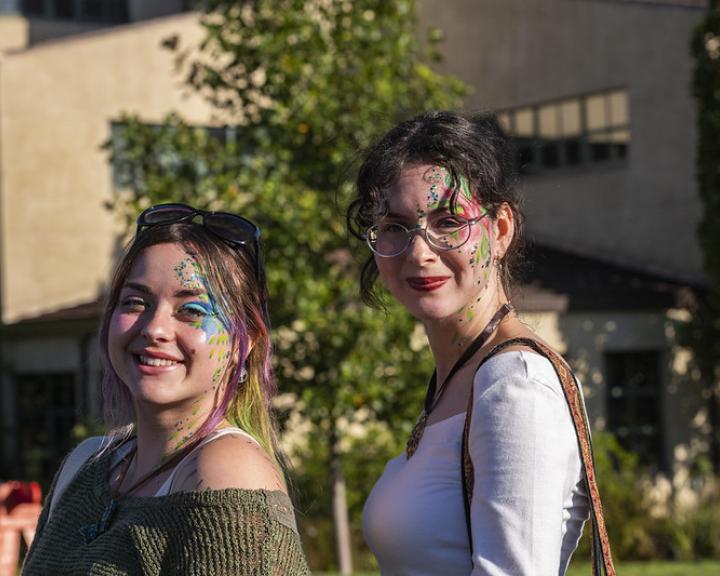 students with face paint
