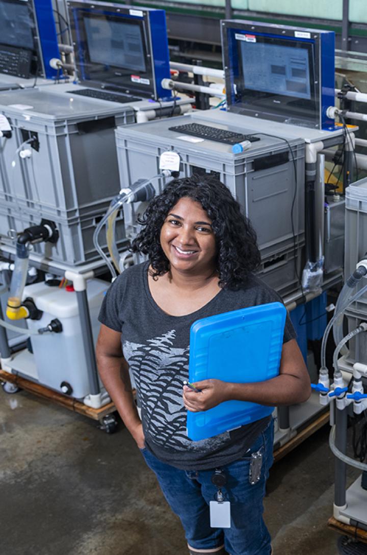 A grad student in a lab