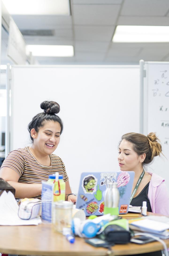 tutor and student working together