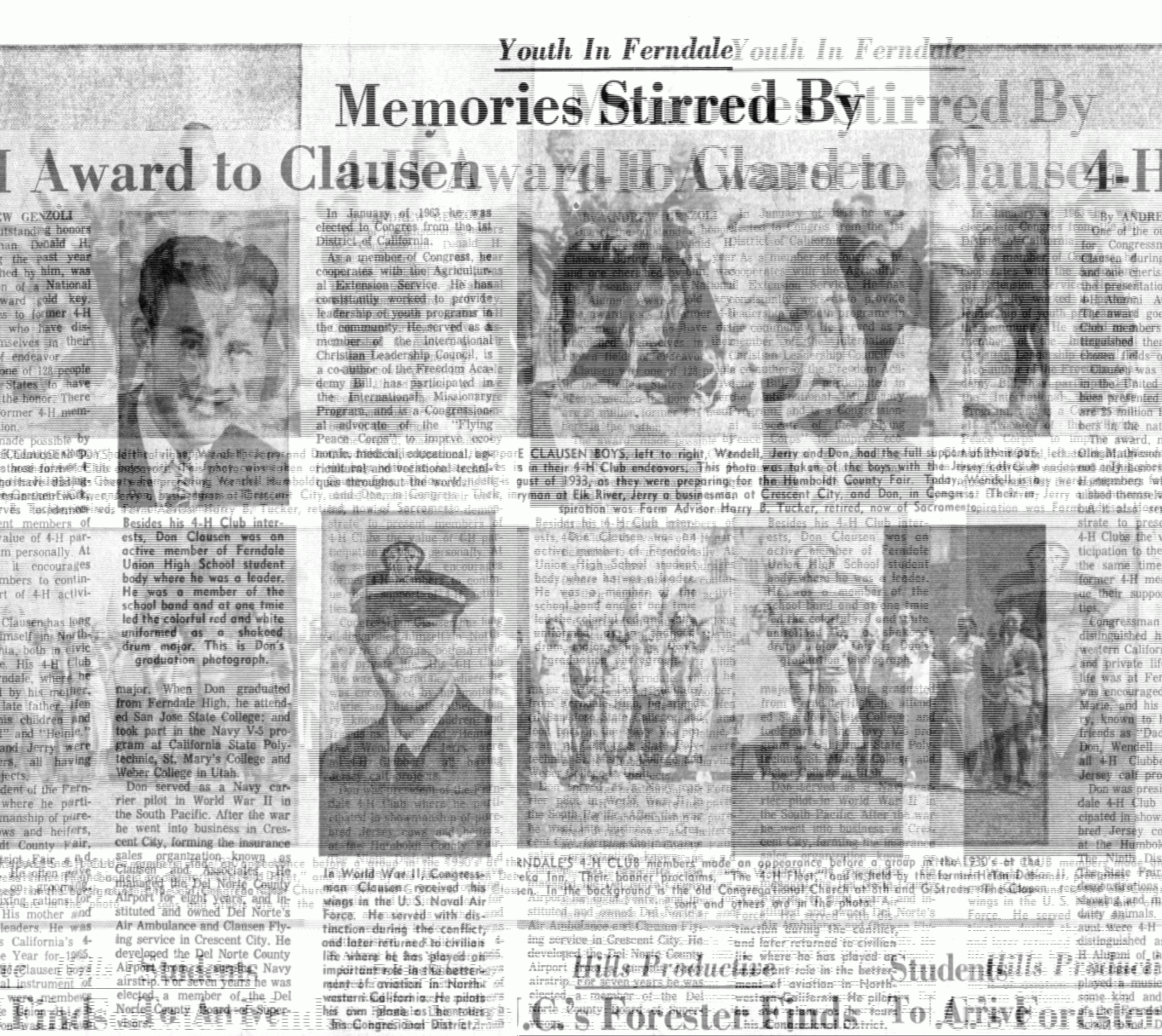 Newspaper article titled 