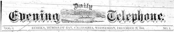 Masthead for the Daily Evening Telephone newspaper