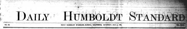 Masthead for the Daily Humboldt Standard newspaper Masthead for the Daily Humboldt Standard newspaper