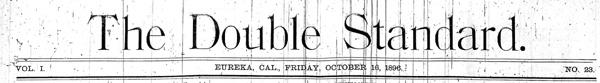 Masthead for the Double Standard newspaper Masthead for the Double Standard newspaper