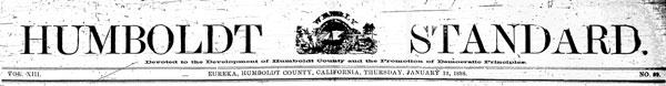 Masthead for the Humboldt Weekly Standard newspaper