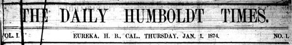 Masthead for the Daily Humboldt Times newspaper Masthead for the Daily Humboldt Times newspaper
